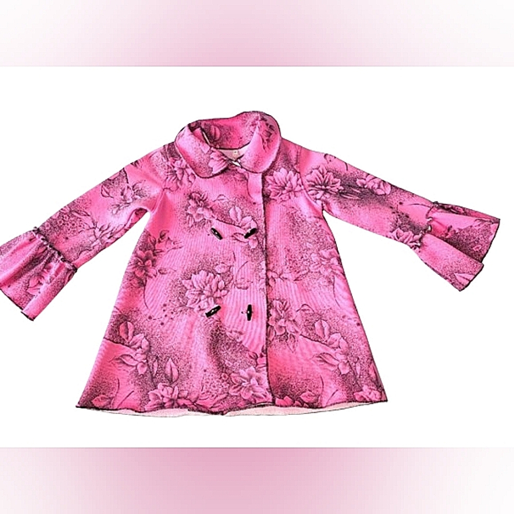 Girls size 10 pink floral, lightweight jacket